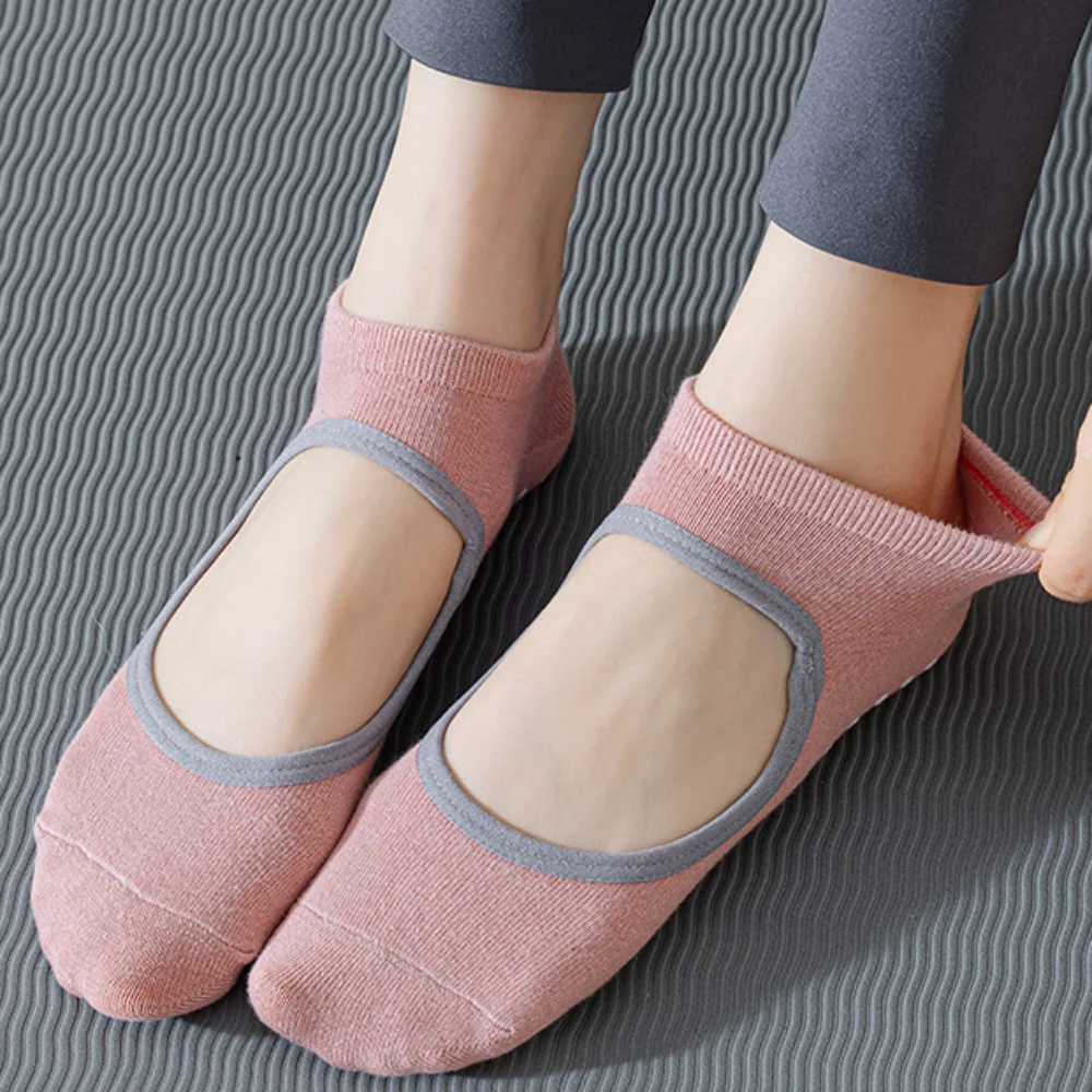 

Anti-slip Yoga Socks Fashion Backless Short Tube Ballet Pilates Socks Boat Sock Floor Hosiery Summer