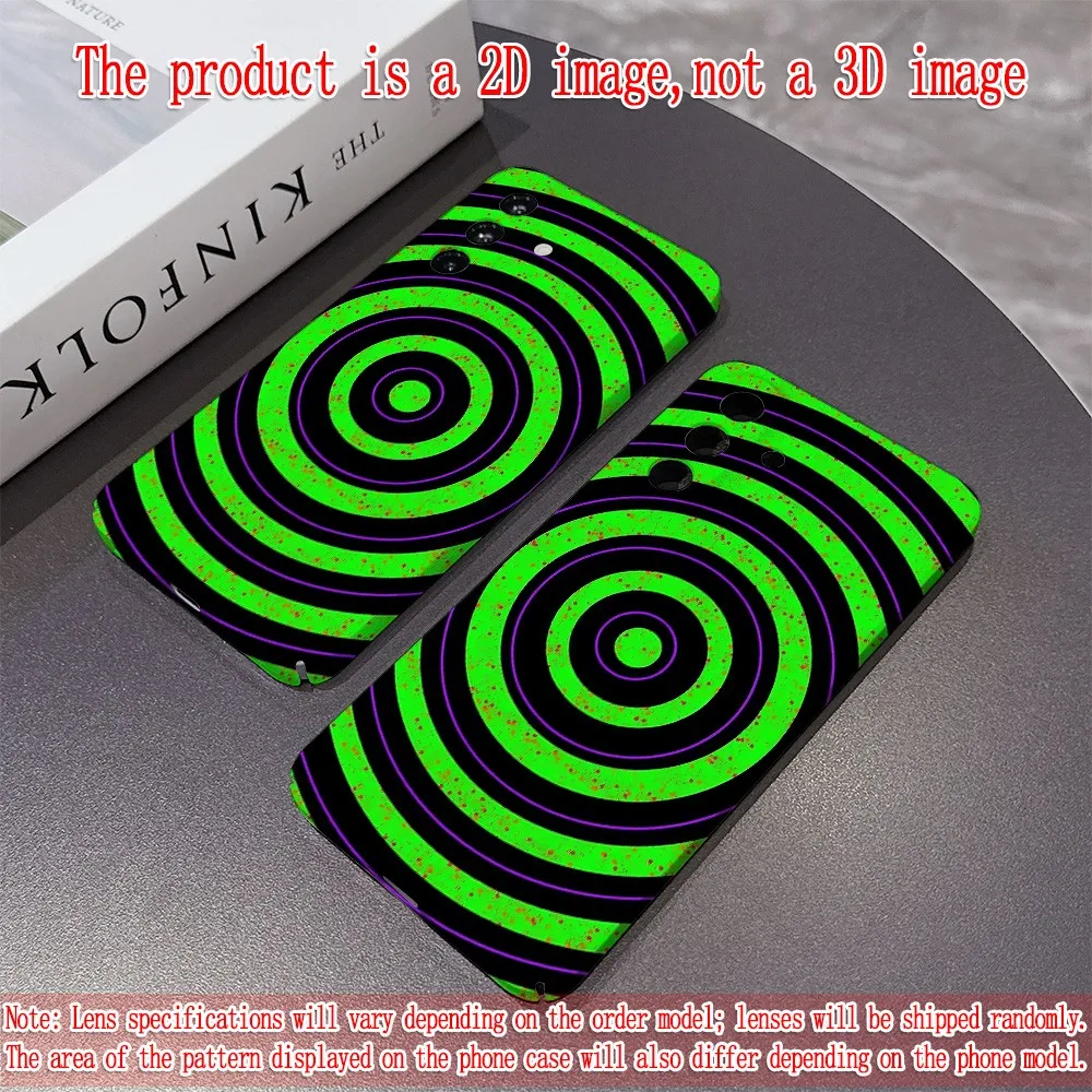 Green Purple Concentric Glossy Film Hard Phone Case for Samsung Galaxy A27 A37 A57 A17 A16 A56 A26 A36 A55 A35 A15 A54 4G 5G