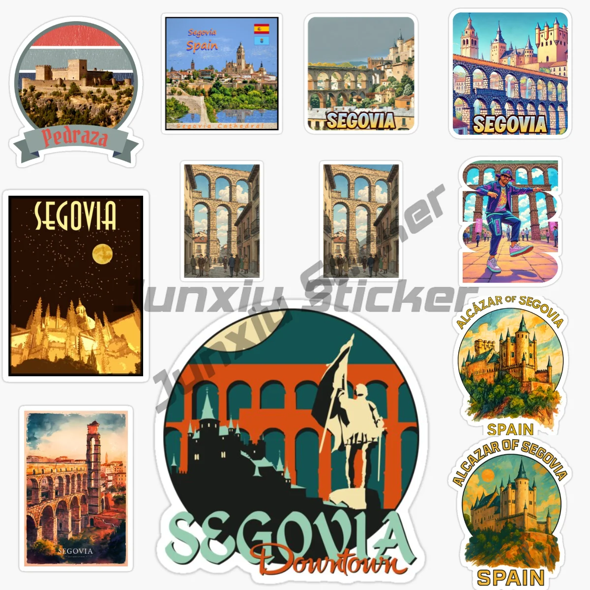 SPAIN SEGOVIA Flag Scenic Travel Decal Vinyl Car Sticker Car Truck Vehicle Bumper Decal Personalit Car Accessories