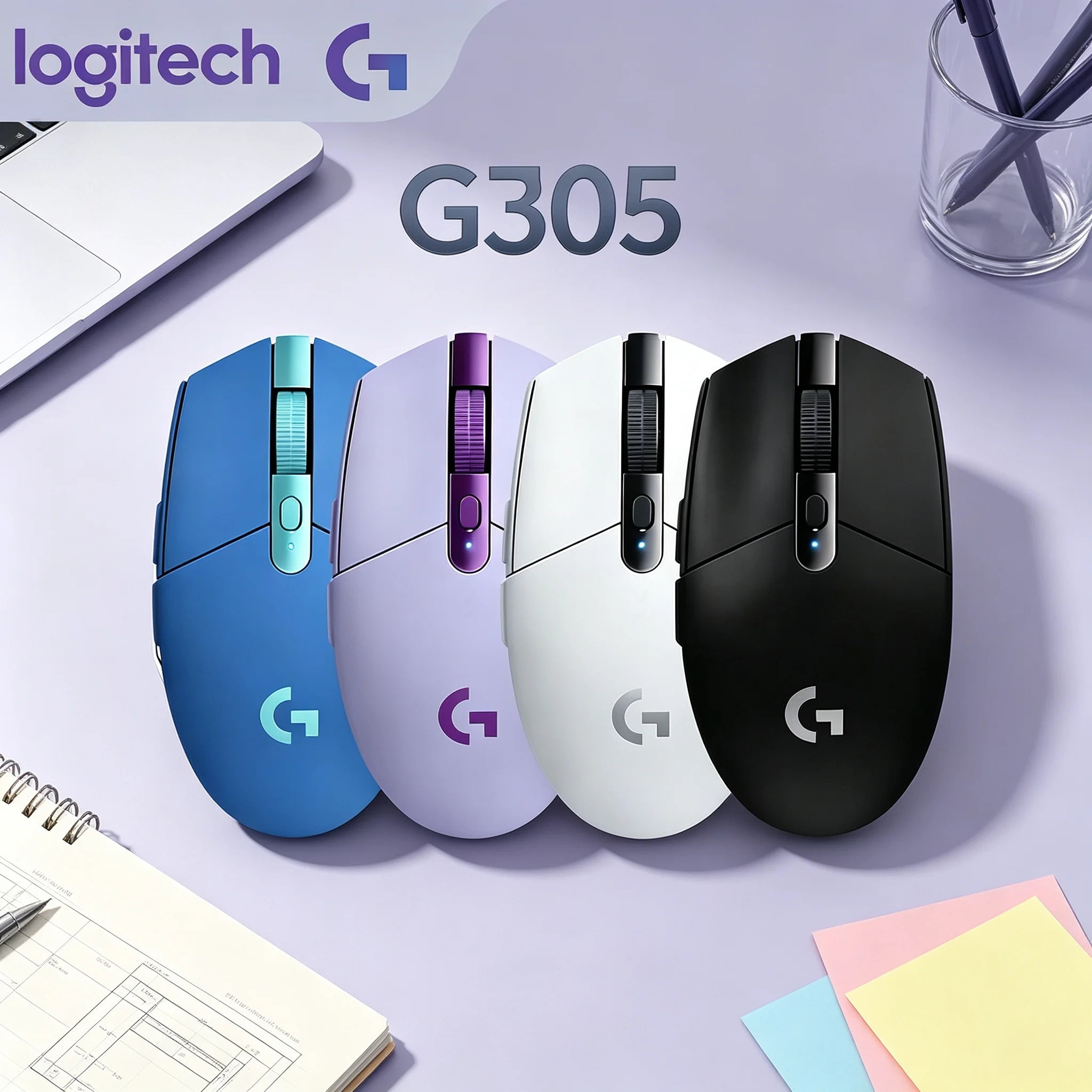 Logitech G305 LIGHTSPEED Wireless Gaming Mouse Vibrant Multi‑color Selection Anti‑Slip Surface 6 Macro Buttons Mice For Gaming &