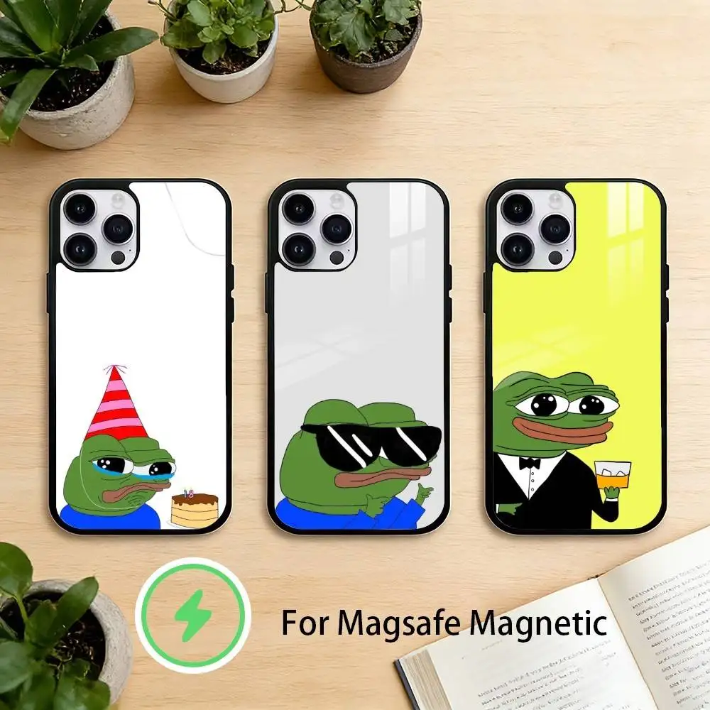 

Funny Pepe the Frog Phone Case For iPhone 17/16/15/14/13/12/Plus/Pro/Max for Magnetic Wireless Charging