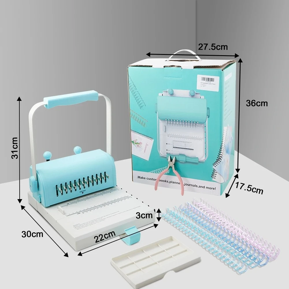 2:1 Mini Double Wire Coil Binding & Punching Machine - Factory Direct
