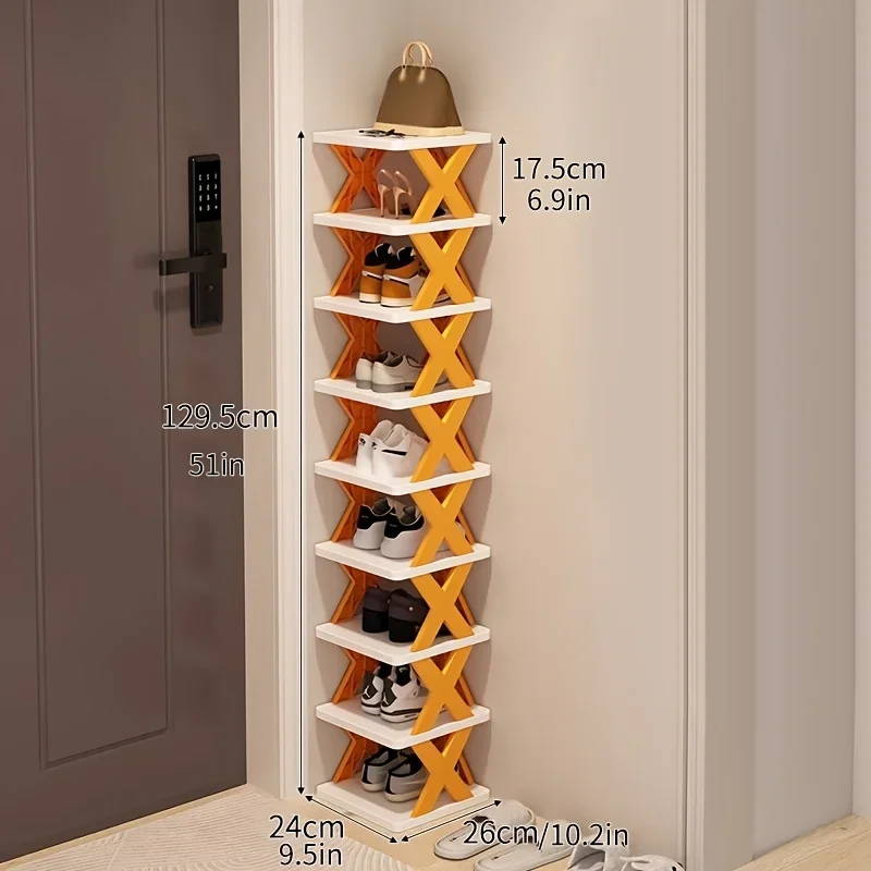 Nine-tier Shoe Rack, Space-saving Vertical Shoe Rack, High and Narrow Shoe Rack for Entranceways, Easy To Assemble