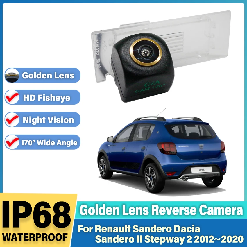 

Камера заднего вида для Renault Sandero Dacia Sandero II Stepway 2 2012 ~ 2020, резервная камера заднего вида, номерной знак, Золотая камера