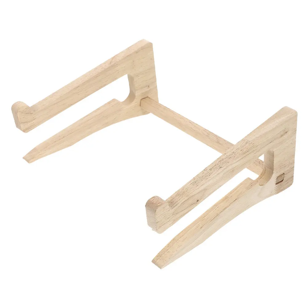 Wooden Laptop Stand Ergonomic Notebook Riser Cooling Computer Holder for Office Desk with Keyboard Storage