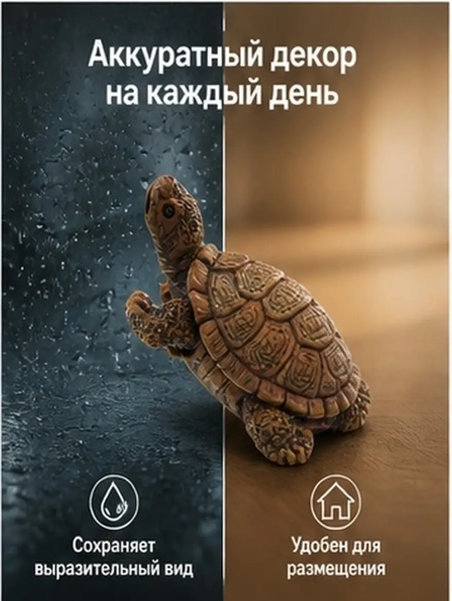 Resin Craft Small Turtle Statue Realistic Simulation Desktop Decoration Garden Ornament Lifelike Artificial Turtle Sculpture