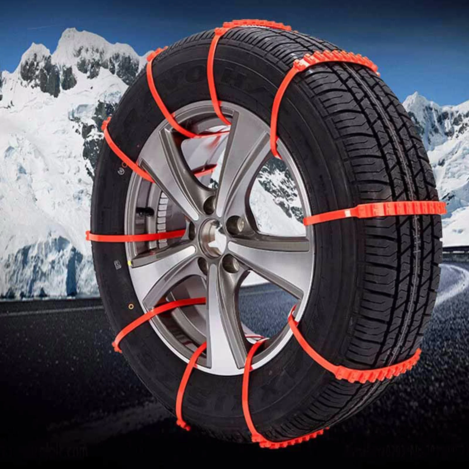 Ruote per auto universali Catene da neve per pneumatici Doppi scanalature Catene per ruote per pneumatici per auto SUV in nylon Catene per ghiaccio da neve per auto regolabili Car Styling automatico