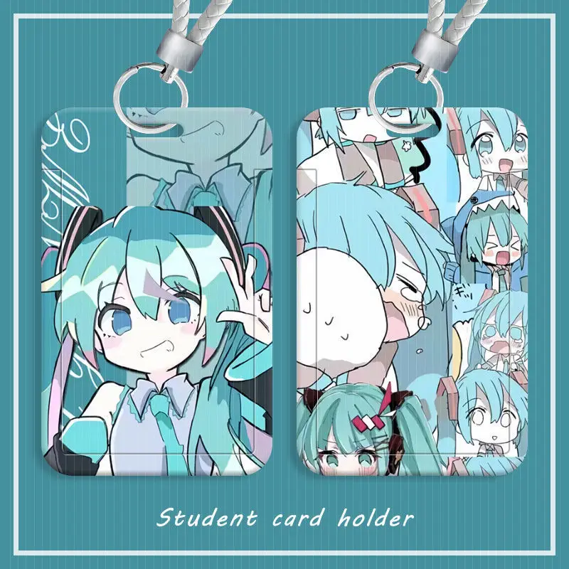 New Hatsune Miku Slide Card Cover High Color Value Creative Cartoon Cute Student Access Card Cover Certificate Protection Cover