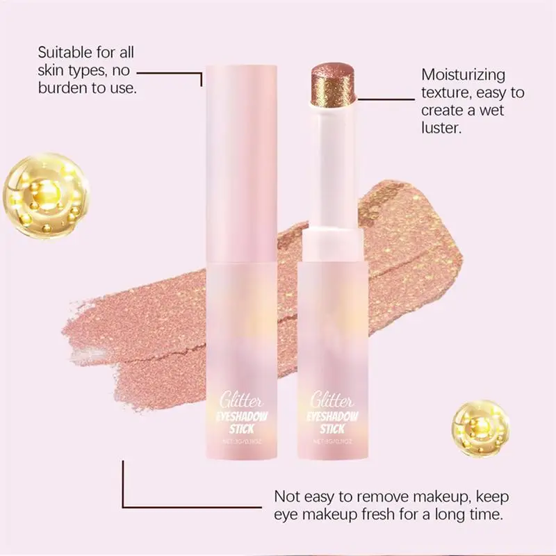 6 colori Glitter Ombretto Trucco Gelatina di cristallo Smalto Stick Eye-liner Shimmer Glitter Matte Neutro Marrone Ombretto Matita Pastello