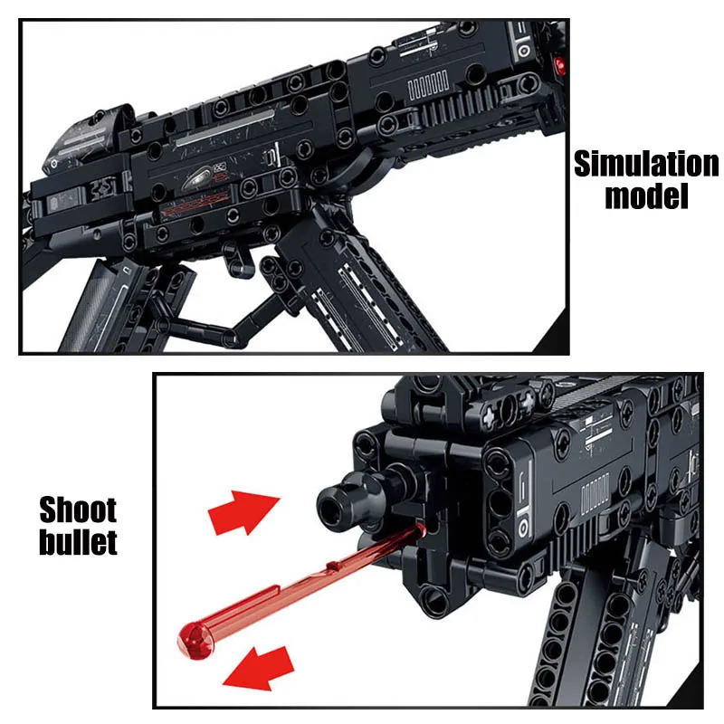 Military MOC M2 Machine Gun Sniper Rifle K98 MP5 AK47 M4A1 Gatling Gun Building Blocks DIY UZI Weapon Bricks Toys For Kids Gifts