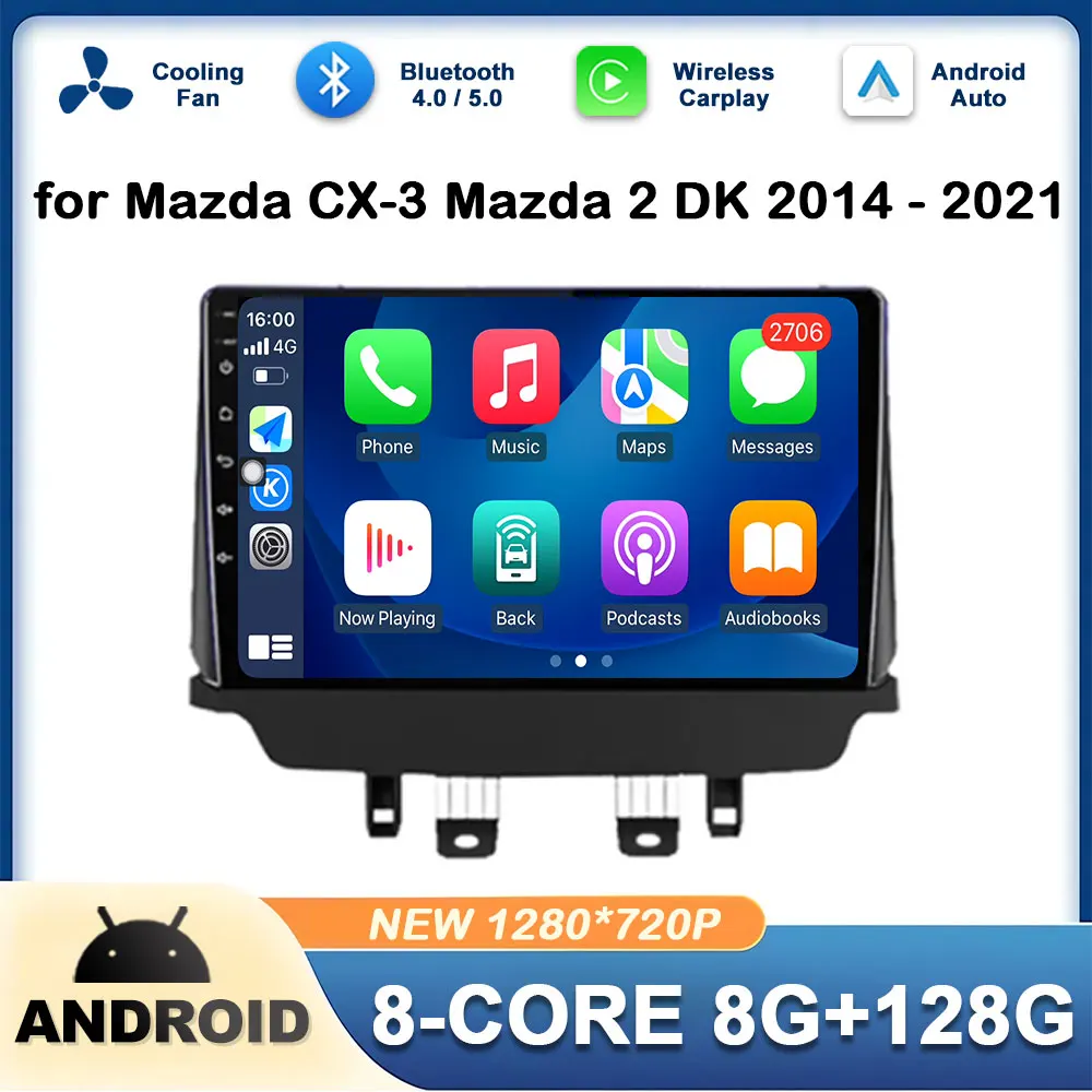 

Car Radio Multimedia Player DSP Stereo GPS Navigation for Mazda CX-3 Mazda 2 DK 2014 2015 - 2021 Autoradio No 2 din 4G Head Unit