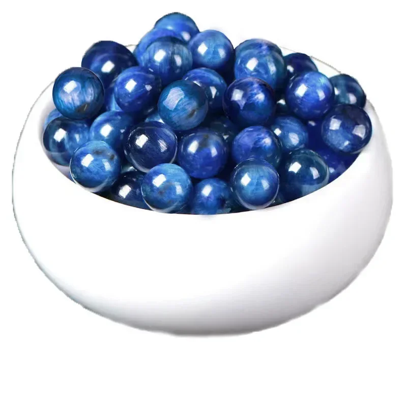 Factory wholesale Natural Stone Blue Kyanite Gemstone Round Loose bead Diy Spacer Fashion Bracelet Necklace  Jewelry Making
