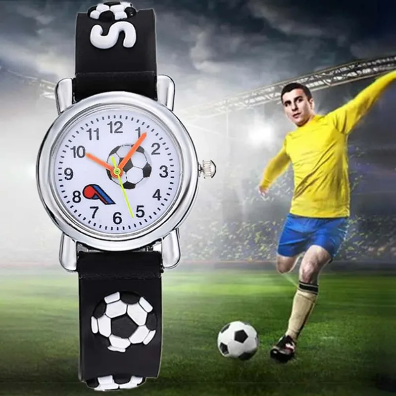 Fashion Children Students Watches Simple Cartoon Football Pattern Sports Watches for Kids Boys Girls Clock Gift reloj para niños