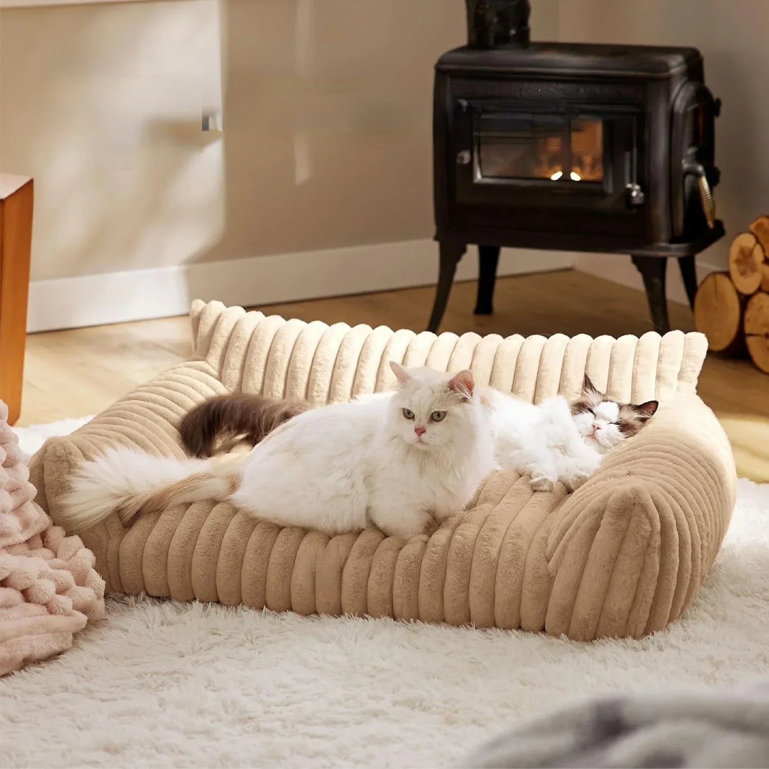

Luxury Cat Bed Sofa Winter Warm Cat Nest Pet Bed For Small Medium Dogs Cats Comfortable Plush Puppy Bed Pet Supplies Winter Beds