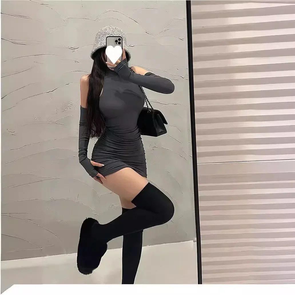 2025 primavera novo coreano feminino mini vestido sem mangas plissado magro sexy vestido de festa de verão bodycon vestido y2k vestidos