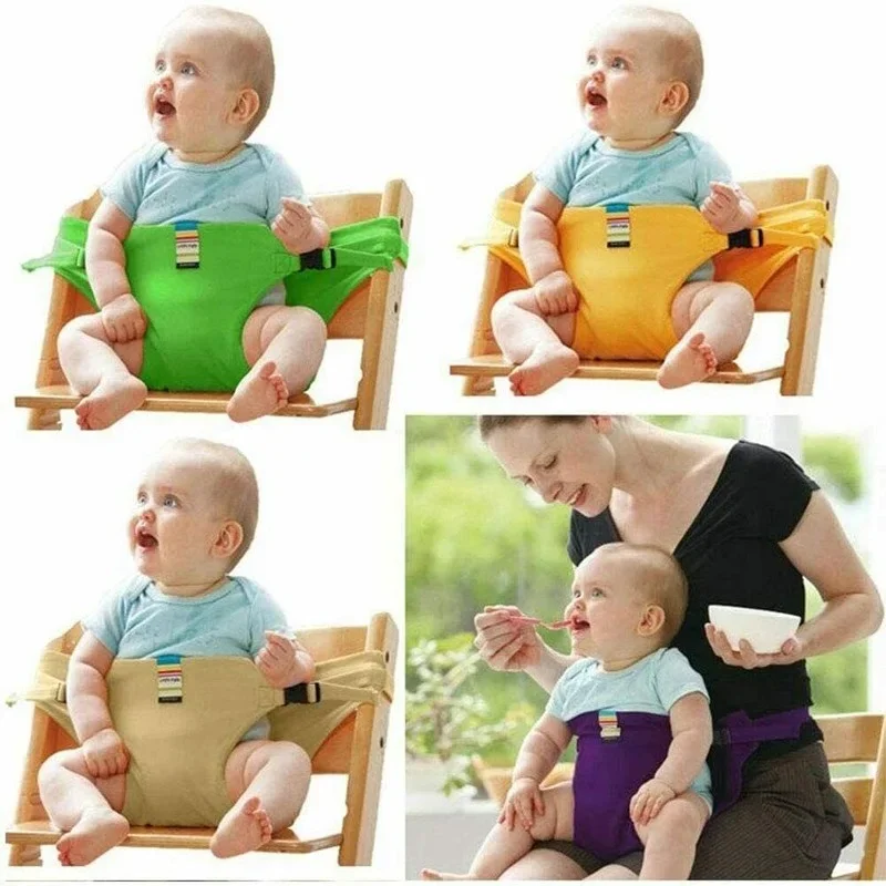 Simple Carrier for Baby Dining Chair Safety Belt Portable Foldable Seat Lunch Chair Seat Stretch Wrap