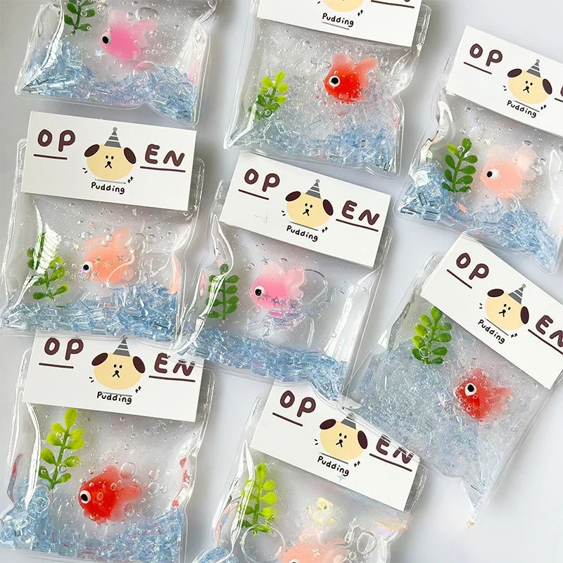 Kawaii Little Goldfish Squeeze Toy Slow Rebound Stress Relief Toys Cute Water-like Bubble-blowing Goldfish Super Soft Relief Toy