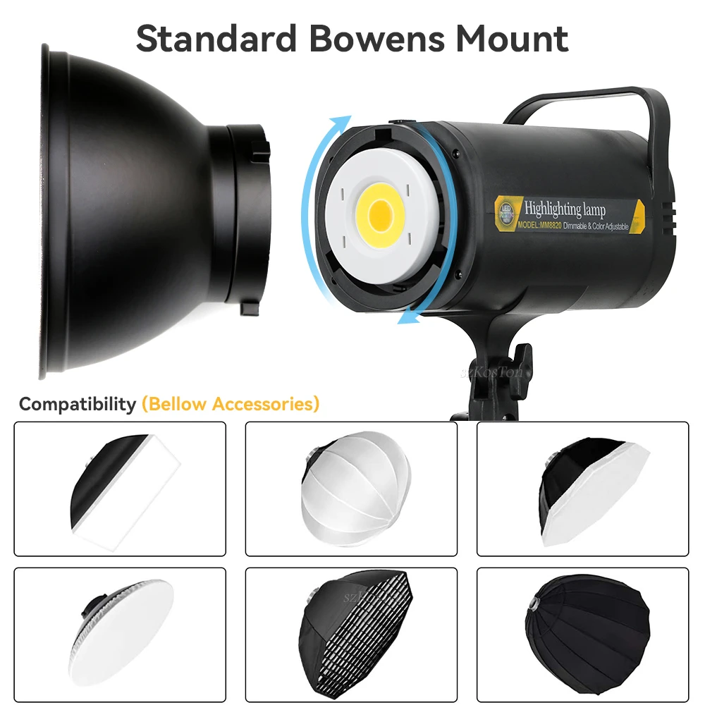 100W LED Füllen Licht Studio Video Licht 2700-6500K Dimmbare Bowens Berg Kontinuierliche Licht Fernbedienung Video aufnahme – Detail 12