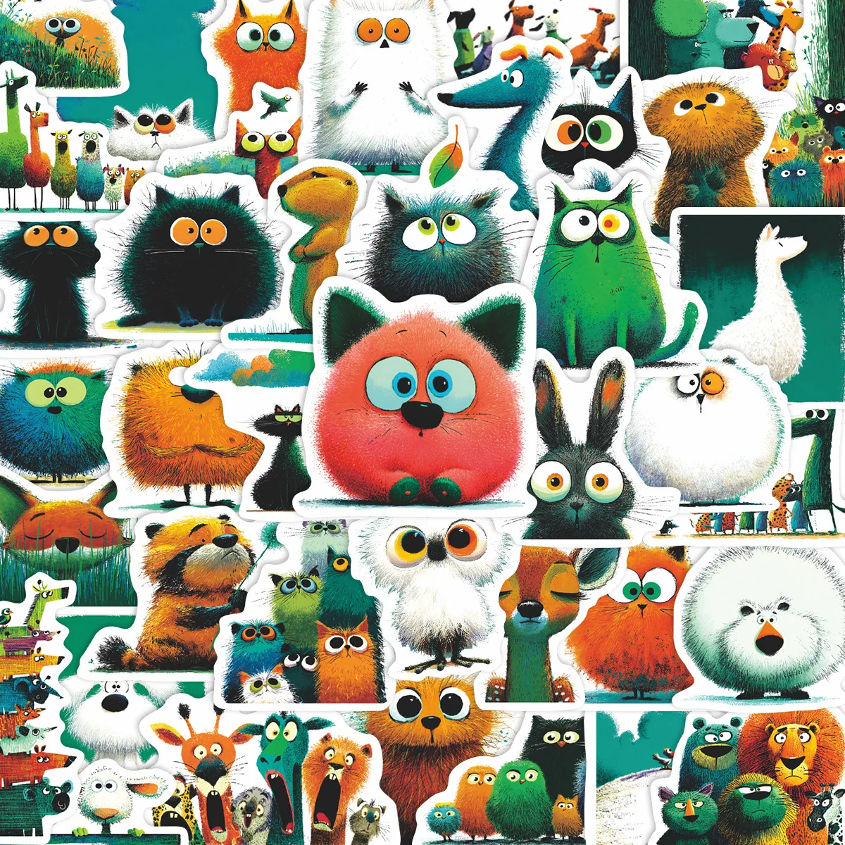 

10/50PCS Cartoon Furry Animal Art Graffiti Stickers Exquisite Sticker for Phone Computer Notebook Stationery DIY Toys Secret