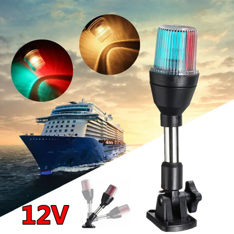 

Universal 12V Marine Fold Down 360 Degrees LED Navigation Stern Anchor Light For Boat Yacht Lamp 3-Colors