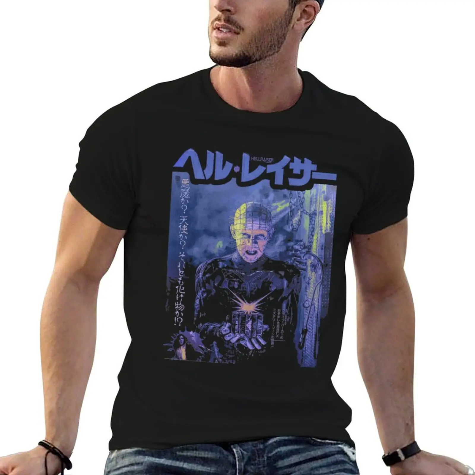 

T-Shirt anime humor Blue Japanese tshirt shirts 100% cotton funny shirts t t dark Hellraiser