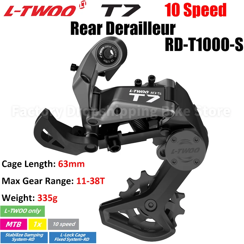 LTWOO New T7 Mountain Bike 1x10 Speed Derailleur Kits Window Trigger Shifter Stabilize Damping System RD Bicycle Parts