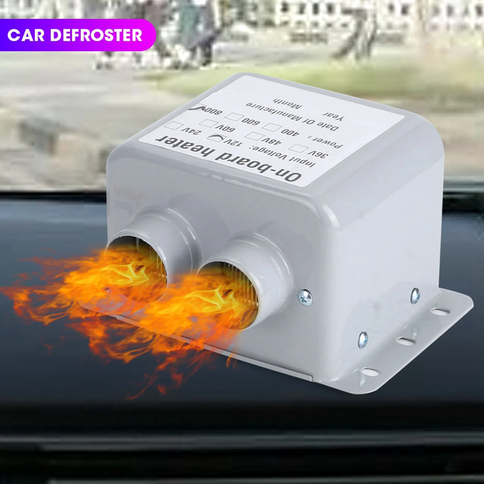 

12V 800W Heater Glass Defroster Mist Eliminate 2 Air Outlet 5s Fast Heating for Car Lorry Truck Auto Glass Defogger