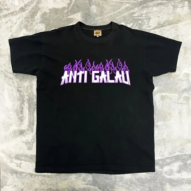 

American Male Trendy Brand Ins European and American Hip Hop Hiphop Trend Cotton Printed Short-sleeved T-shirt for Men and Women