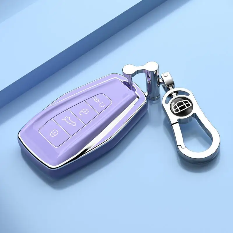 TPU Car Key Cover for GEOME E 2022 Special Key Case Bag Fully Enclosed Shell Buckle Keychain Interior Supplies Accessorie