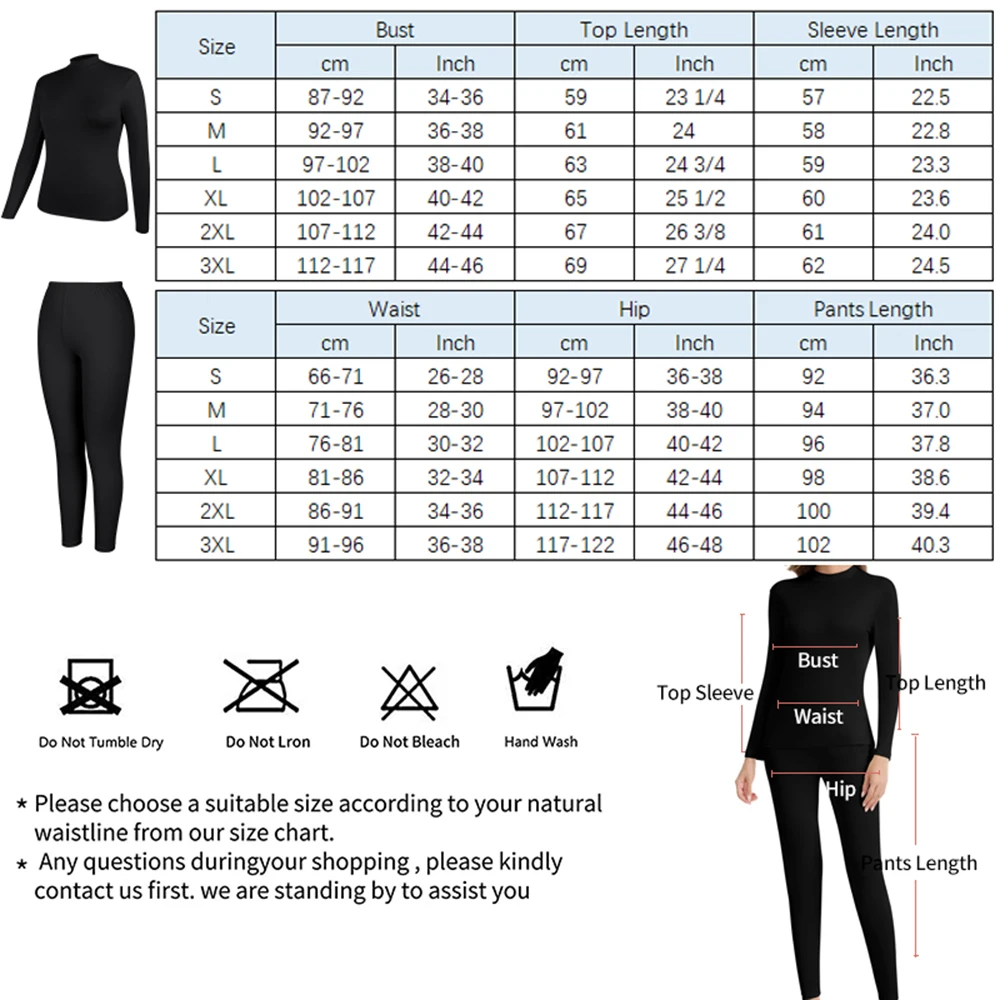Women's Thermal Underwear Set Turtleneck Long Johns Top and Bottom 2 Pcs Soft Knit Casual Home Wear for Skiing & Cold Weathe