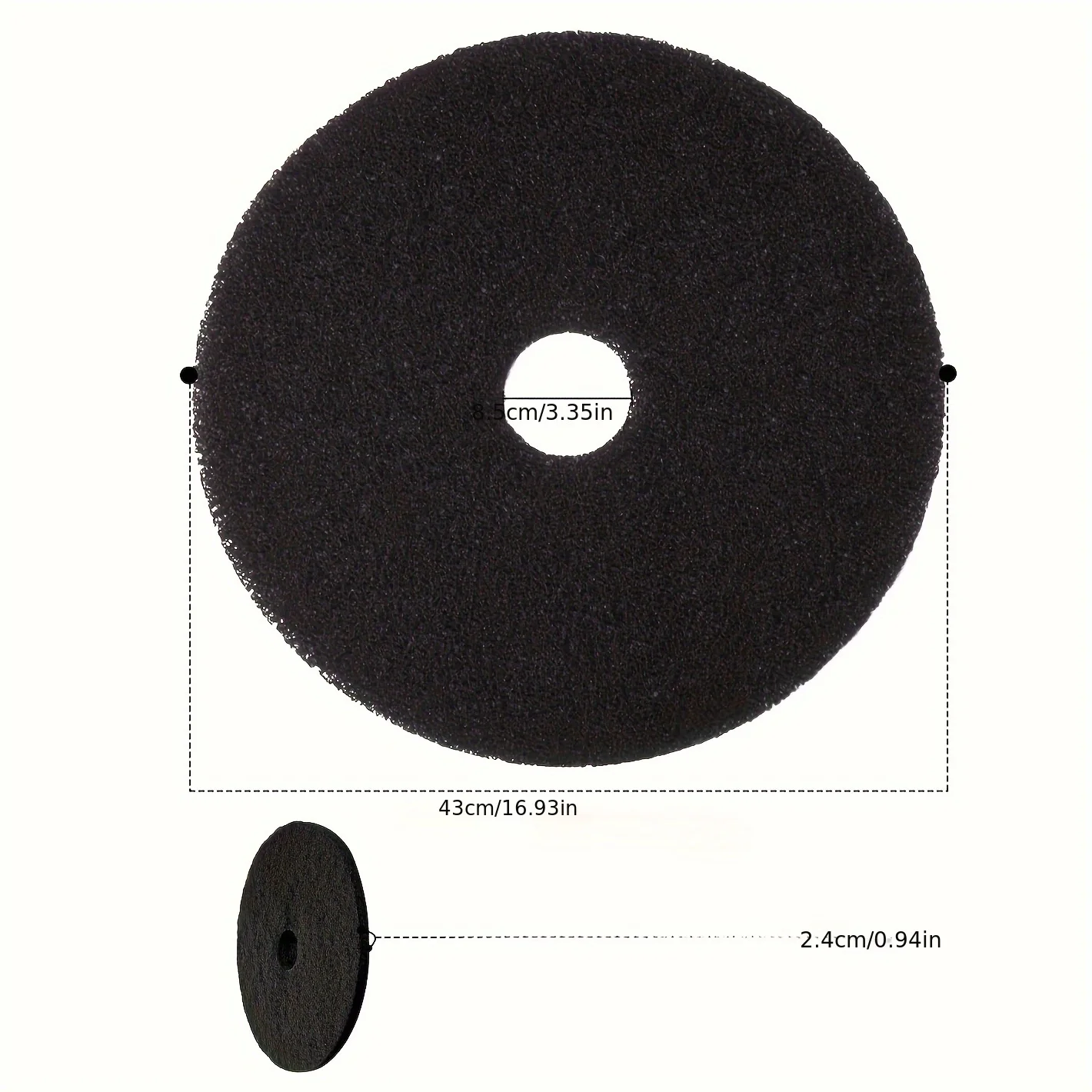 17inch Floor Cleaning Pad Replacement for Floor Machines Multi Functional Fabric Polishing Pad Easy Install Portable