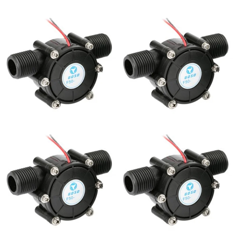 ABUH-4X Micro-Hydro Generator 12V 10W DC Water Flow Generator Turbine Generator Hydroelectric Tap Water Flow Hydraulic DIY