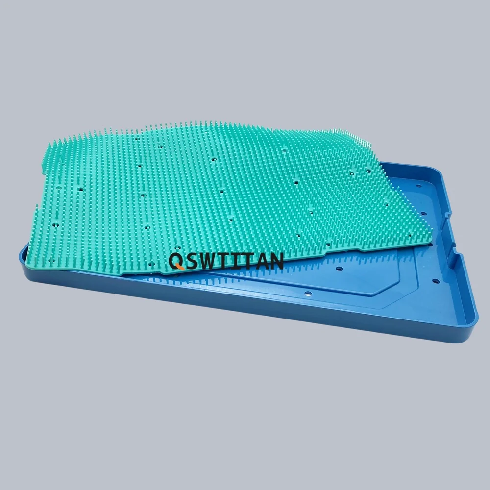 QSWTITAN ถาดฆ่าเชื้อกล่องหม้อนึ่งความดันพร้อมแผ่นซิลิโคนสำหรับเครื่องมือกระดูกและทันตกรรมจักษุวิทยา Autoclaveable