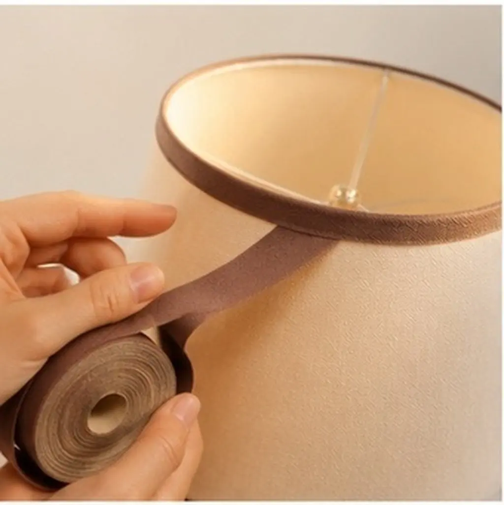 1 Roll Lampshade Edging Tape Self Adhesive Cloth Strip for Lamp Shade Repair Decoration Light Cover Banding DIY Lampshade Trim