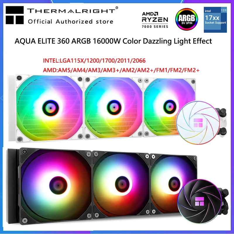 

Thermalright AQUA ELITE 360 ARGB Water Cooler CPU Cooler Integrated Water Cooling Radiator For LGA1700 115X 2011 AM2 AM3 AM4 AM5