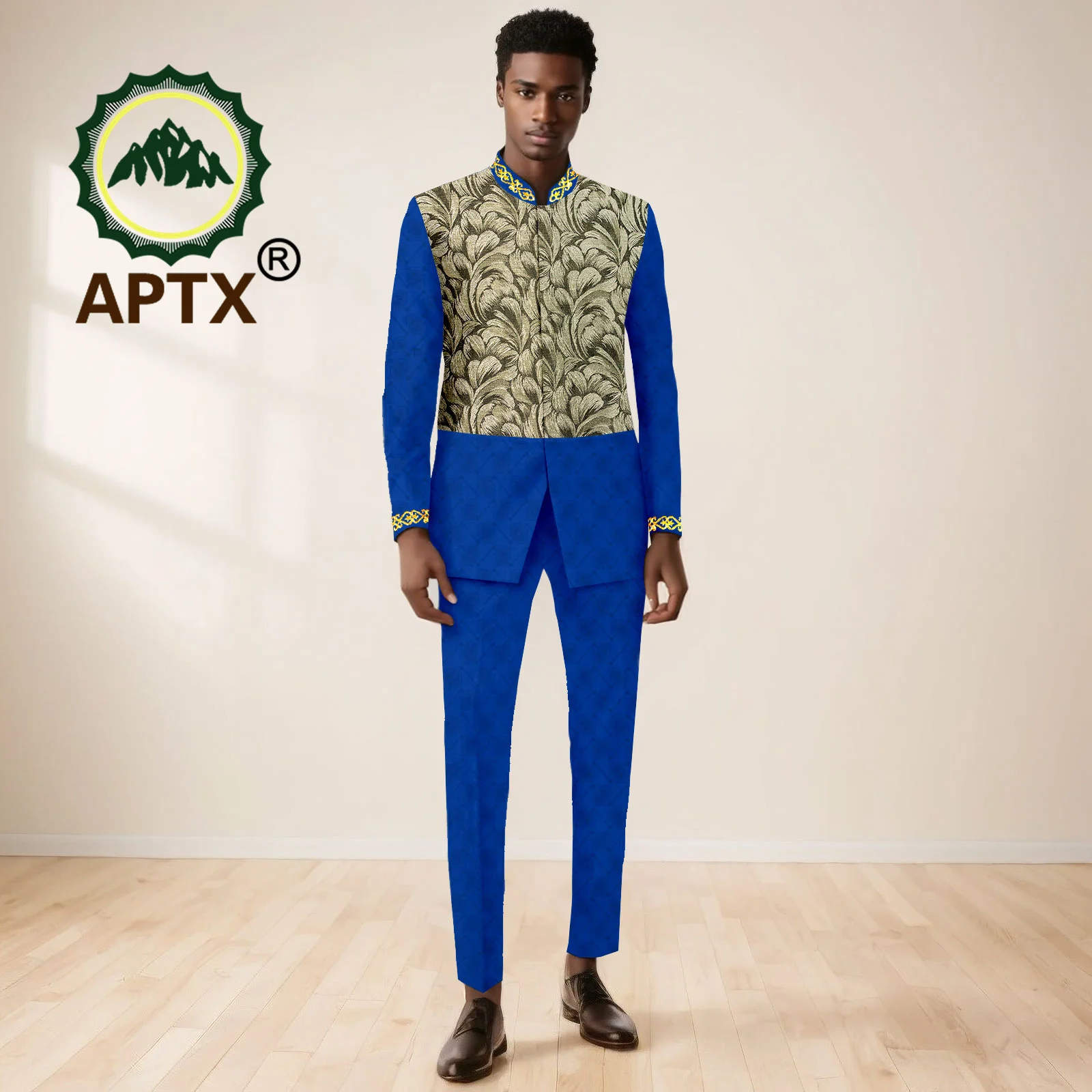 African Men Suit for Traditional Wedding 2024 Embroidery Jacket Pants Set Business Evening Event Attire Designed Outfits 2416054