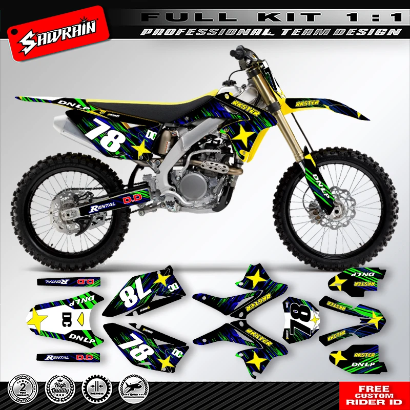 

Sawrain Motorcycle Sticker Custom Team Graphics Decals Kit For SUZUKI 2010 2011 2012 2013 2014 2015 2016 2017 2018 RMZ250 006