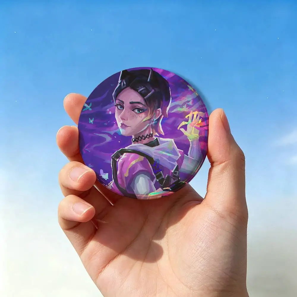HOT Game V-ValorantS Badges Personalized Handmade Round Brooches Pins Accessory 25mm 75mm 44mm 58mm 32mm