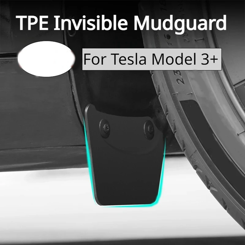 Auto TPE Invisible Fender Wheel Fender Splash Guards For Tesla Refreshed Version Model 3 Tesla Modification