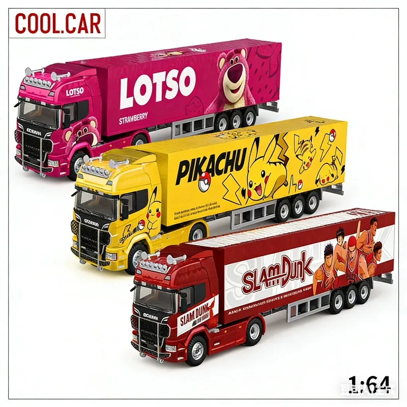 Modellino di camion portacontainer in lega pressofusa TM 1:64, giocattolo regalo per ragazzi, oggetto decorativo da collezione per adulti.