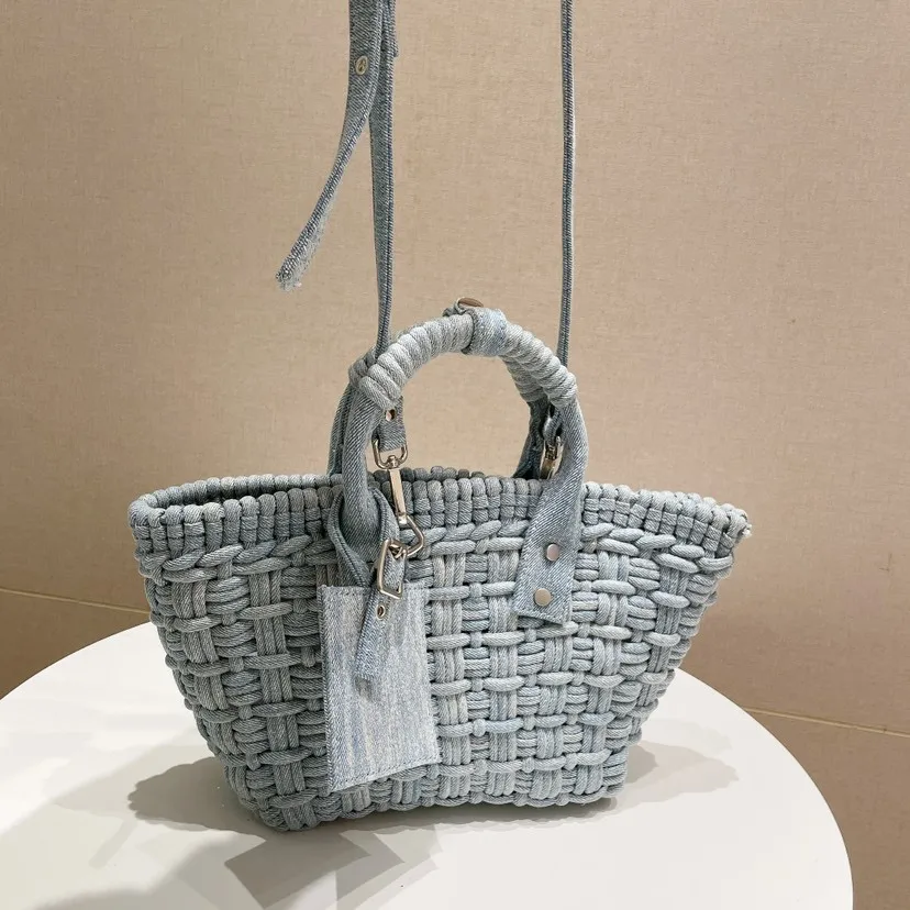 Luxury Designer Woven Basket Bag Canvas Women\'s Handbags High Quality Shoulder Crossbody Bags for Women 2023 Small Tote Clutch