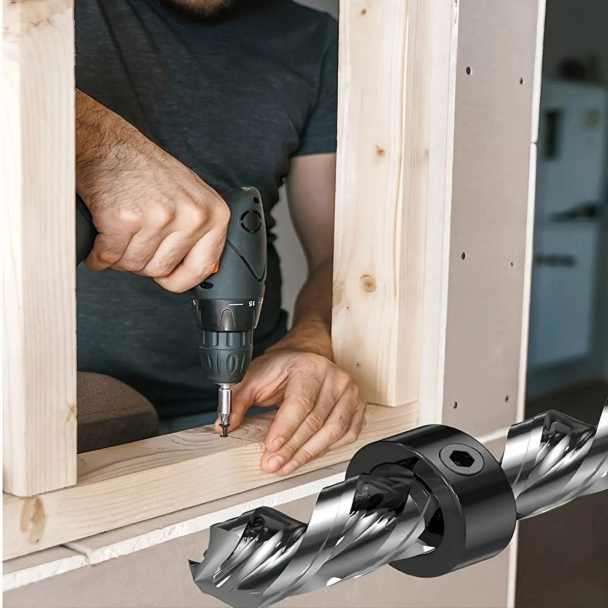 STONEGO Woodworking Drill Locator - 8Pcs/Set 3mm-16mm Drill Bit Depth Stop Collars Ring for Precision Wood Drilling