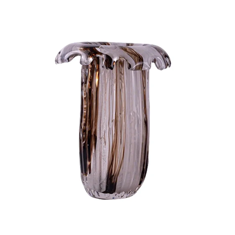 crystal flow glass essence vase fruit plate dining table entrance living room decoration ornament flower ware
