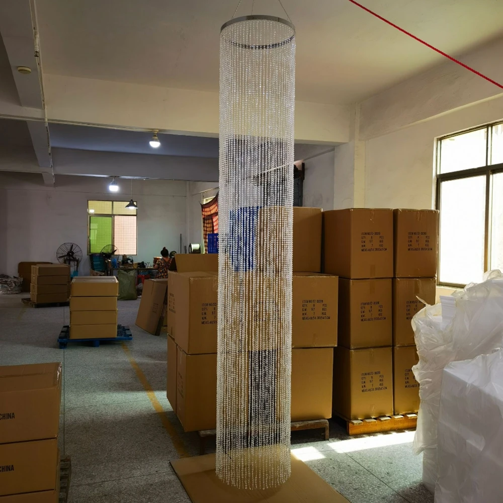 2-8pcs  hotel event venue decorate villa duplex stair chandeliers modern simple acrylic beaded chandeliers