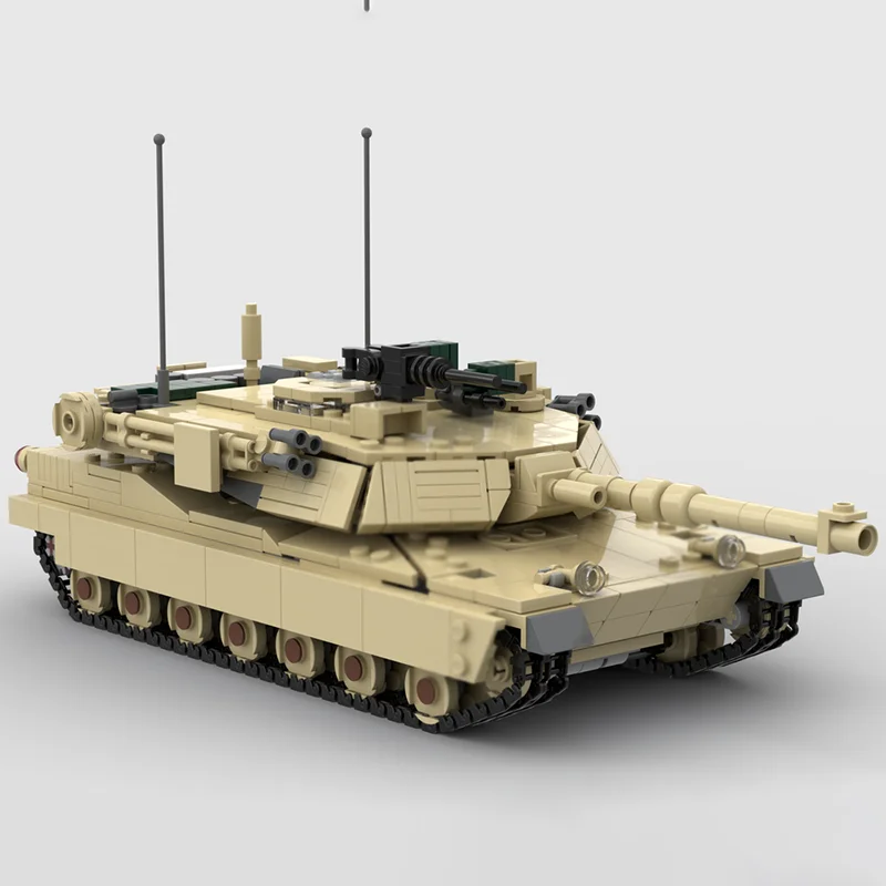 Moc Building Blocks Modular Military M1 Abrams Armored Car Model Technology Bricks DIY Assembly Construstion Toys Holiday Gifts