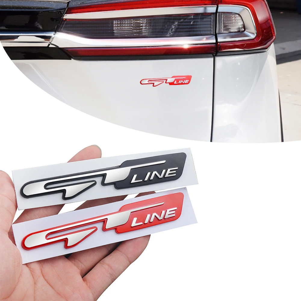3D ABS GT LINE Auto-Heckklappen-Emblem Dekorationsaufkleber für KIA Sportage Niro Rio Ceed Cerato Soul Sorento Picanto Optima K3