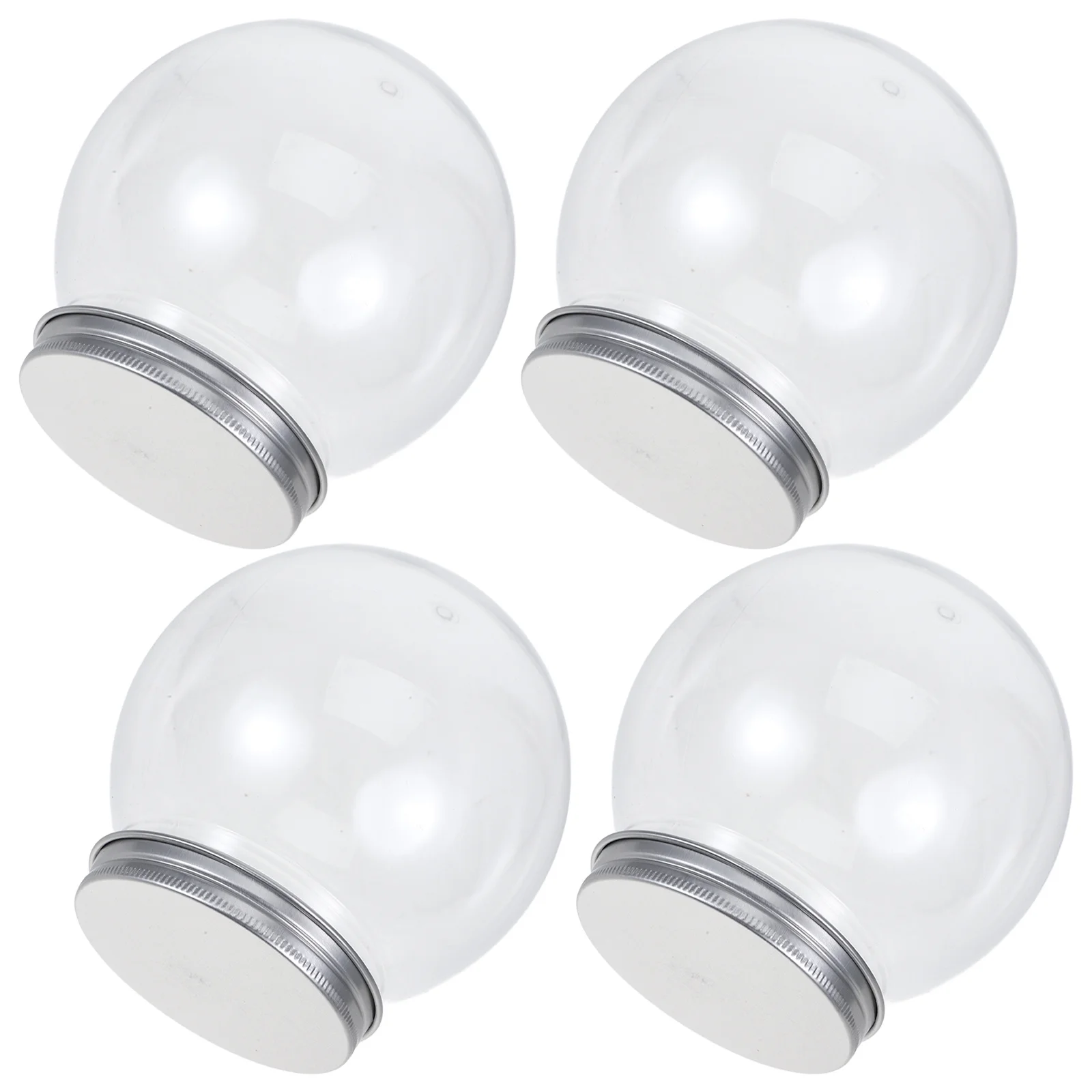 

4pcs Diy Snow Globe Kit Clear Plastic Water Globes For Christmas Crafts Making Empty Ball Shape Globe Easy To Decorate Party
