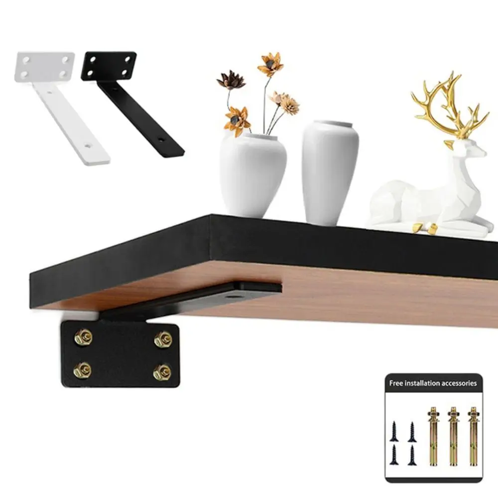 Thickened Floating Shelf Brackets Wall-Mounted Integrated Invisible L Bracke Space-Saving Rust-Resistant Furniture Board Support