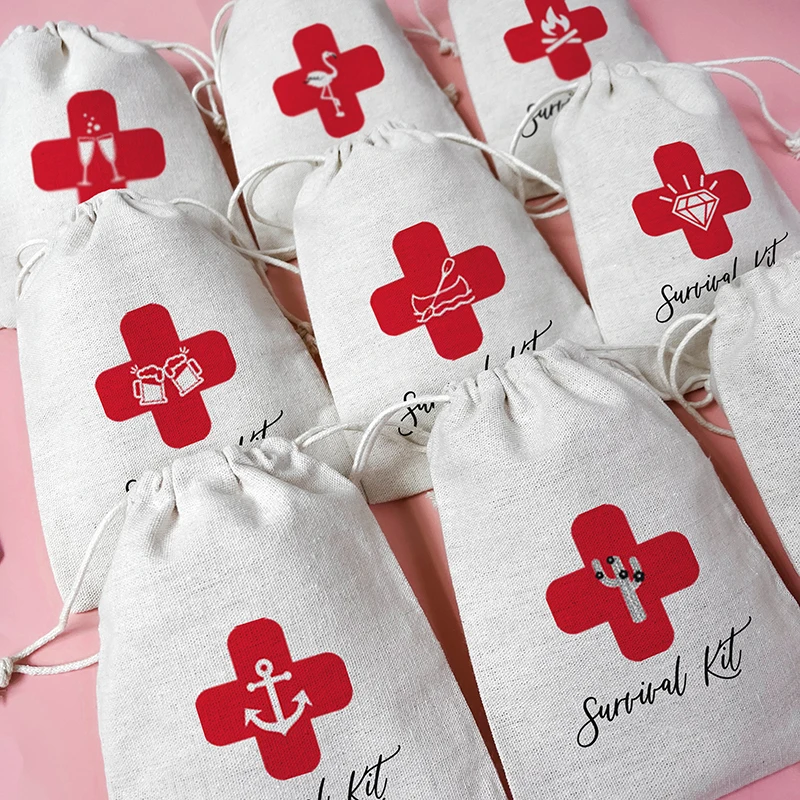 5pcs Golf Flamingo camping hangover Survival Kit Bags bridal shower Destination wedding Bachelorette hen Party decoration gift view 2