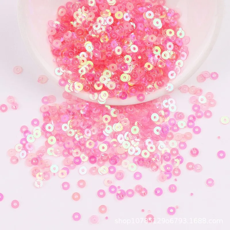 2mm 3mm 4mm Flat Round PVC Austria Sequins Iridescent Transparent Craft Paillettes for DIY Sewing Garment Lentejuelas Para Coser